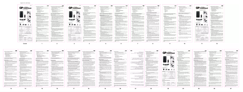 Page 1 de la notice Manuel utilisateur GP Batteries GP541A