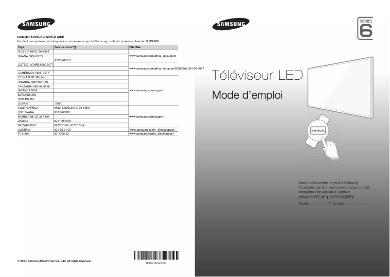 Image de la première page du manuel de l'appareil UA55H6200AK