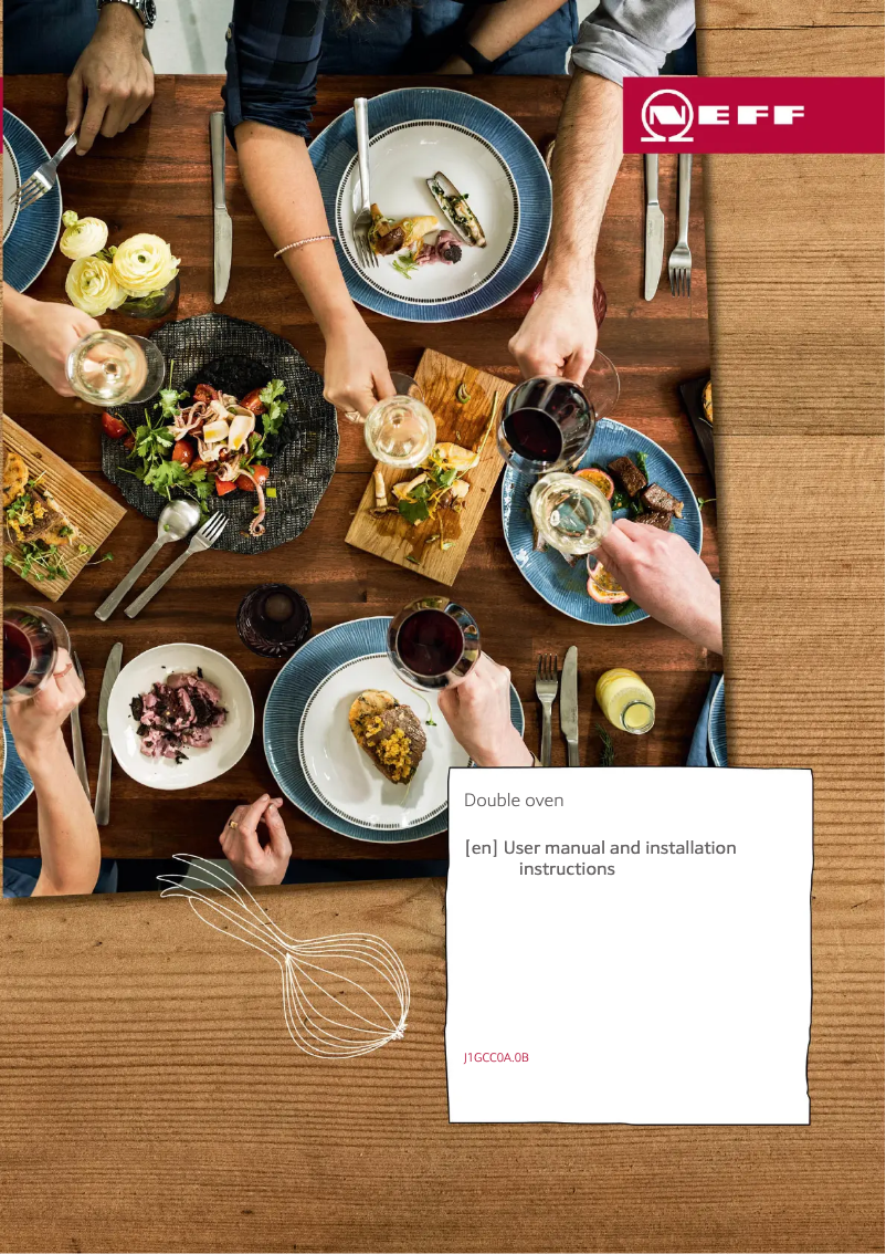 Page 1 of the manual Installation Guide Neff J1GCC0AN0B