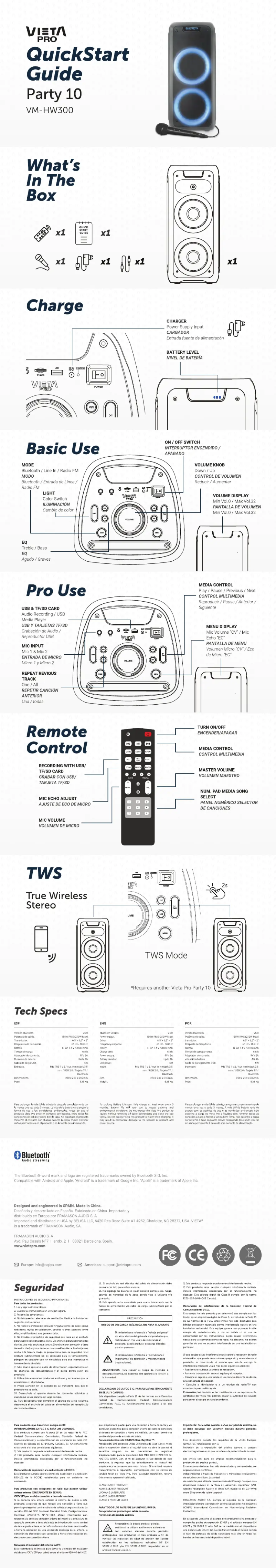 Page 1 of the manual User Manual VIETA PRO Party 10