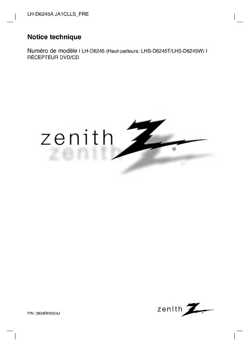 Page 1 de la notice Manuel utilisateur LG LH-D6245A