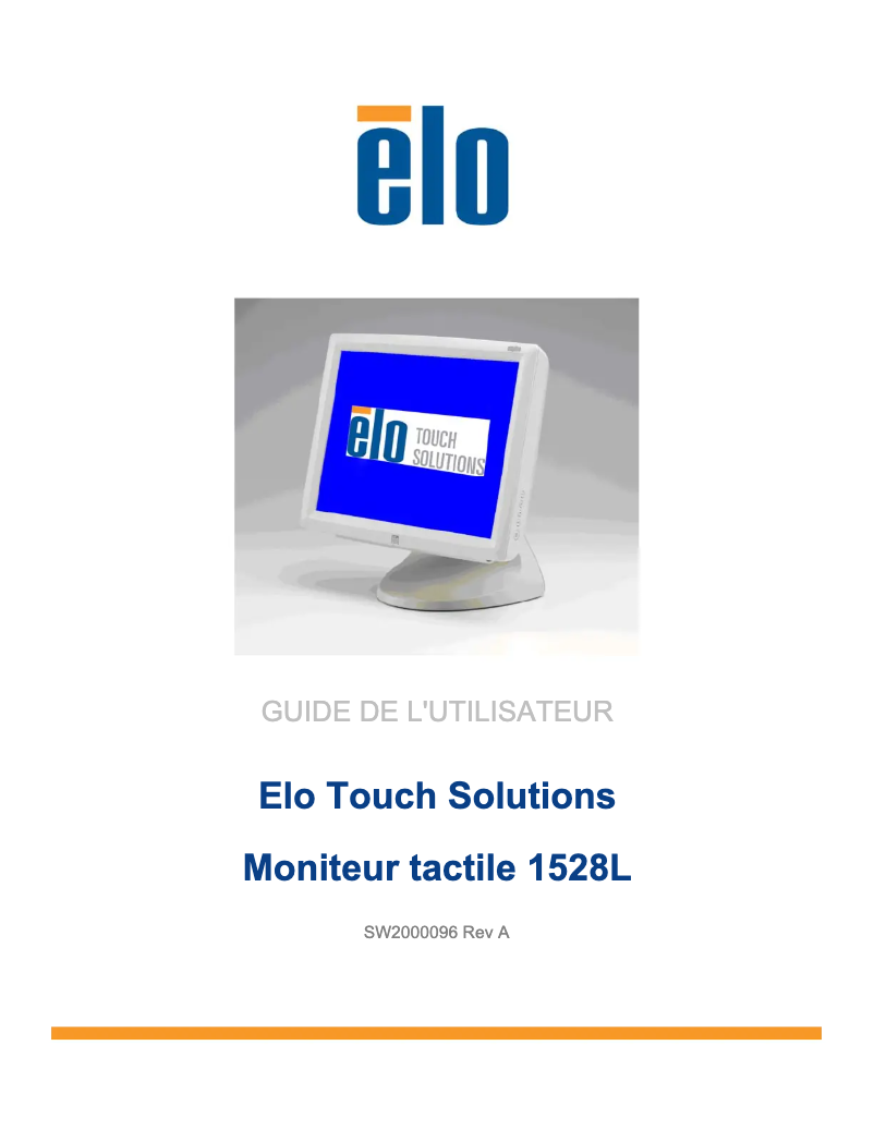 Page 1 de la notice Manuel utilisateur Elo 1528L