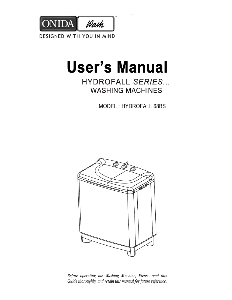 Image de la première page du manuel de l'appareil Hydrofall 68BS