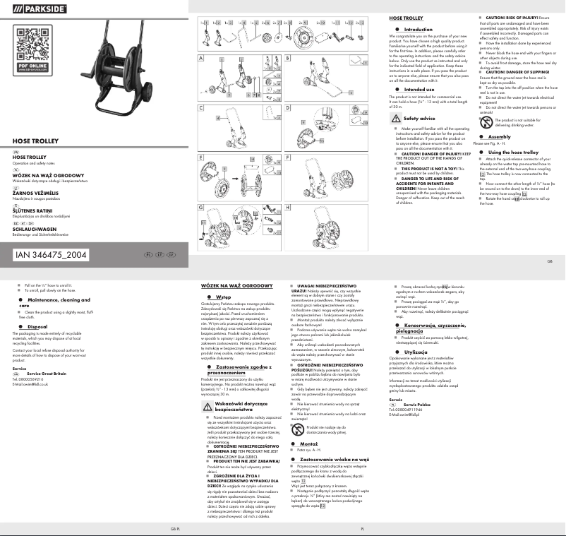 Page n°1 - Manuel utilisateur Parkside IAN 346475