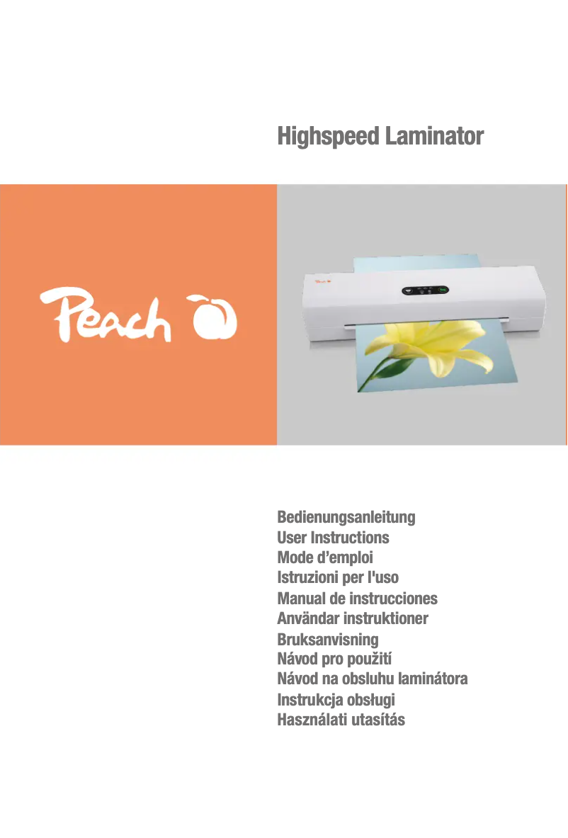 Page n°1 - Manuel utilisateur Peach PL815