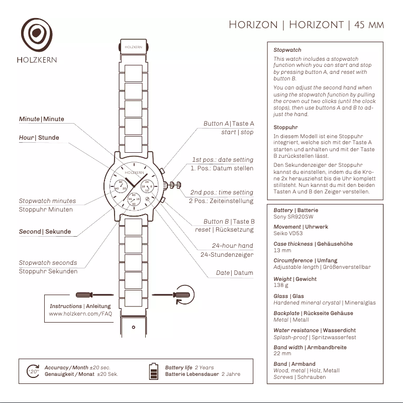 Página 1 del manual Manual de usuario Holzkern Polarlicht