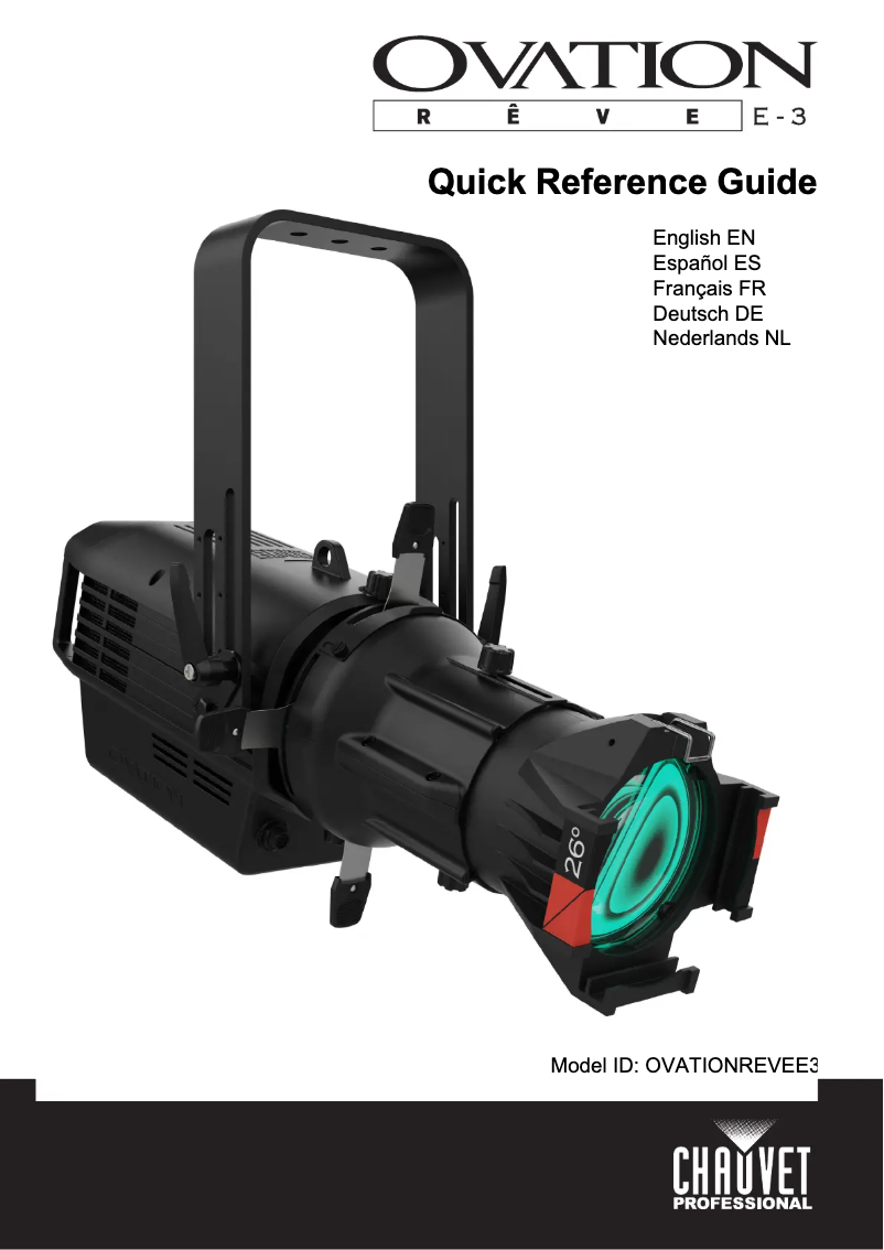 Page 1 de la notice Manuel utilisateur Chauvet Ovation Rêve E-3