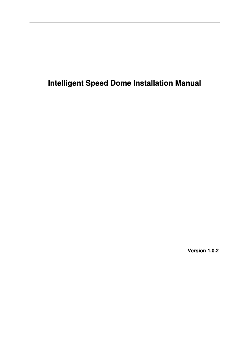 Page 1 de la notice Manuel utilisateur Dahua Technology Pro SD50430U-HNI