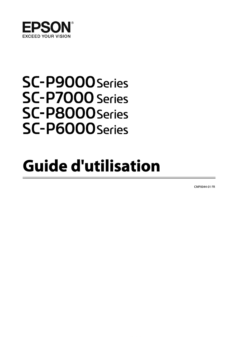 Page 1 de la notice Manuel utilisateur Epson SC-P8000