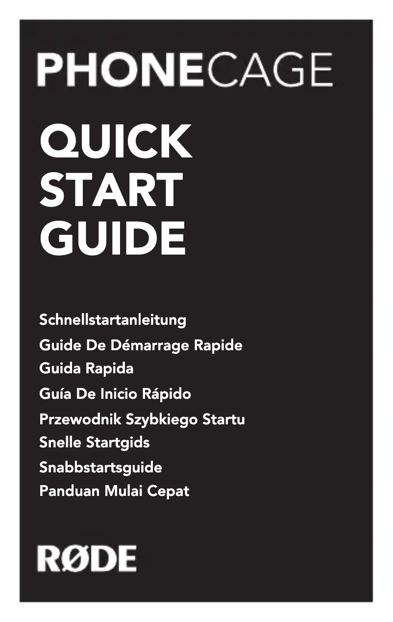 Page 1 de la notice Manuel utilisateur Røde Phone Cage