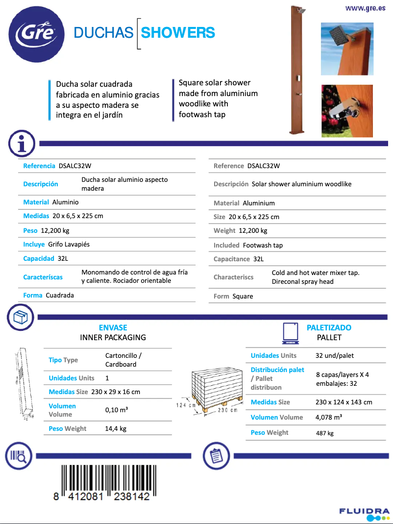 Página 1 del manual Ficha técnica Gre DSALC32W