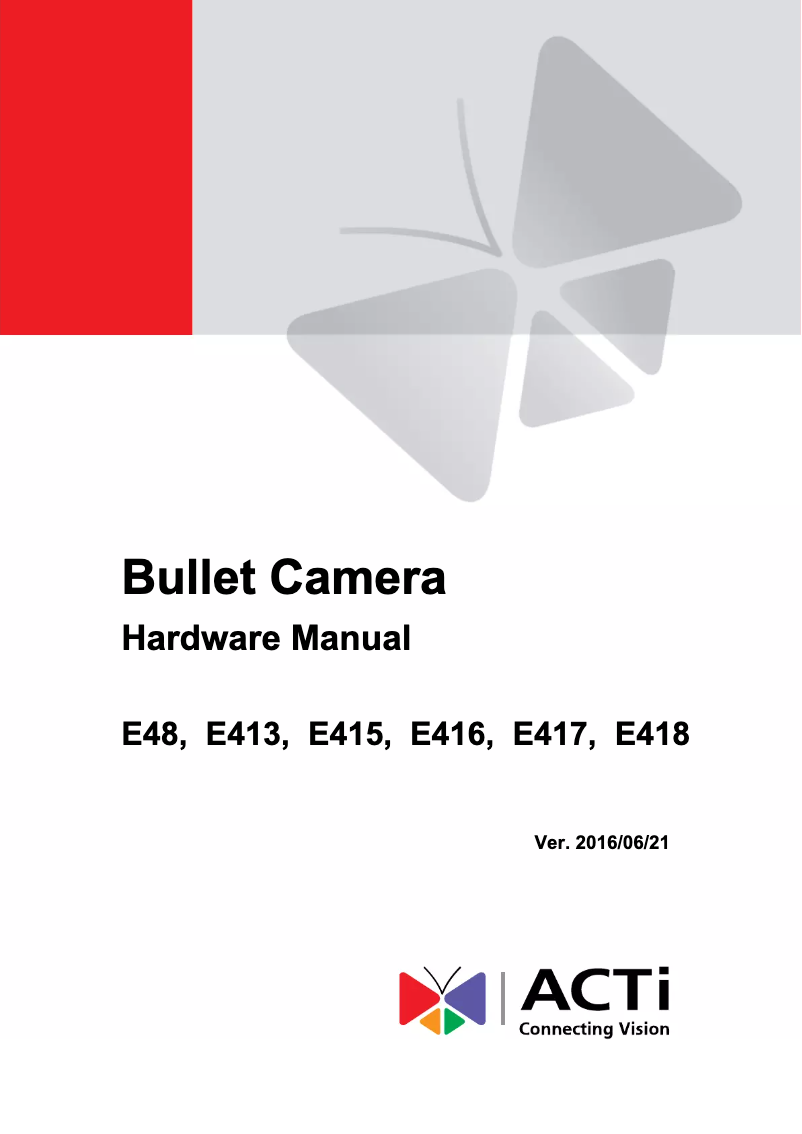 Page n°1 - Manuel utilisateur ACTi E48