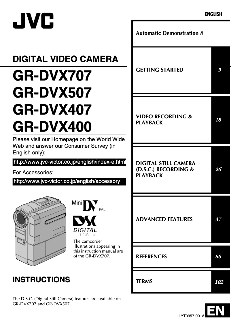 Page n°1 - Manuel utilisateur JVC GR-DVX407