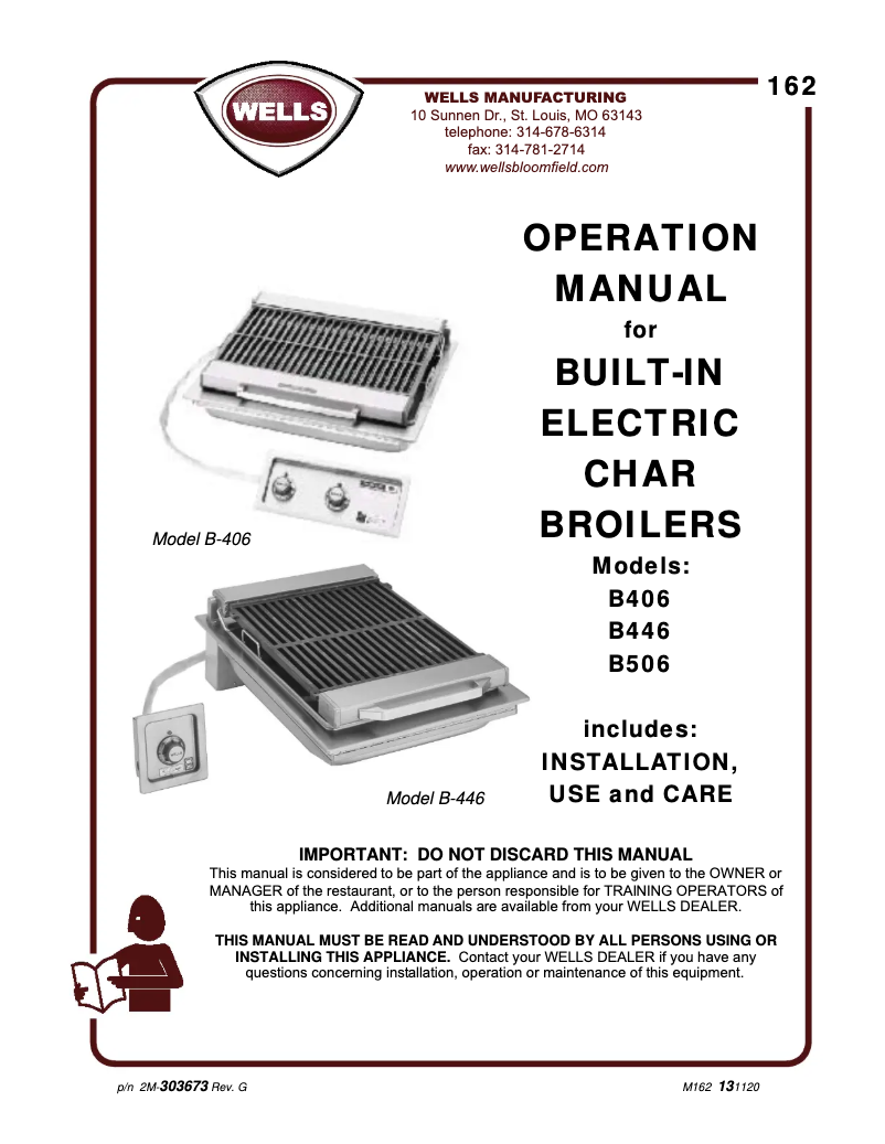 Page 1 de la notice Manuel utilisateur Wells B406