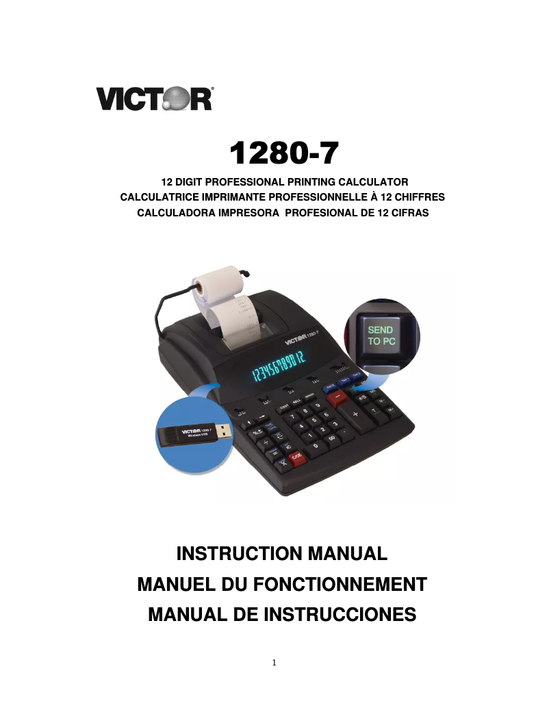 Page n°1 - Manuel utilisateur Victor 1280-7