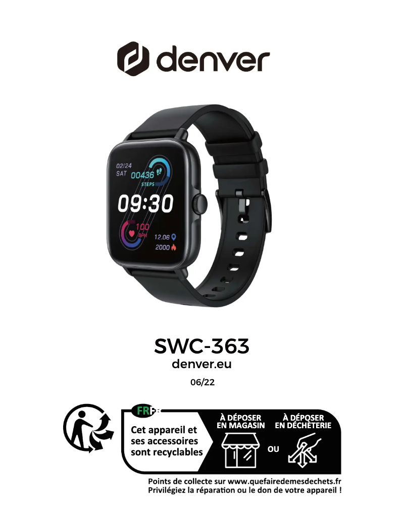 Page 1 de la notice Manuel utilisateur Denver SWC-363
