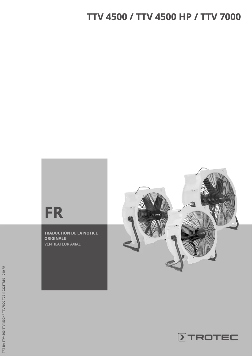 Page n°1 - Manuel utilisateur Trotec TTV 4500
