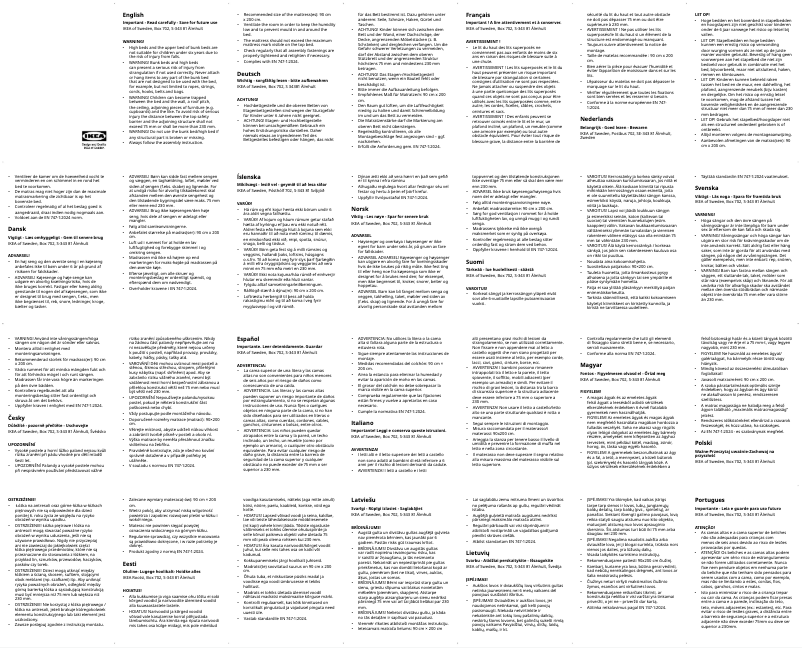 Page 1 de la notice Manuel utilisateur Ikea MYDAL 003.687.72