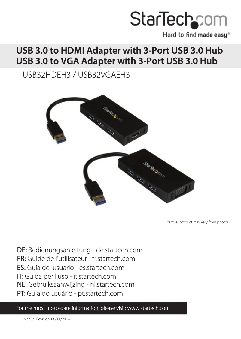 Image de la première page du manuel de l'appareil USB32VGAEH3