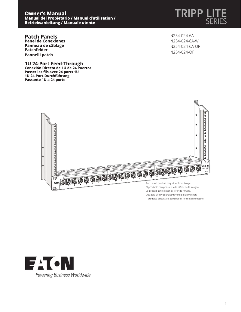Page n°1 - Manuel utilisateur Tripp Lite N254-024-SH-6A