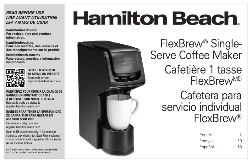 Page n°1 - Manuel utilisateur Hamilton Beach FlexBrew 49900