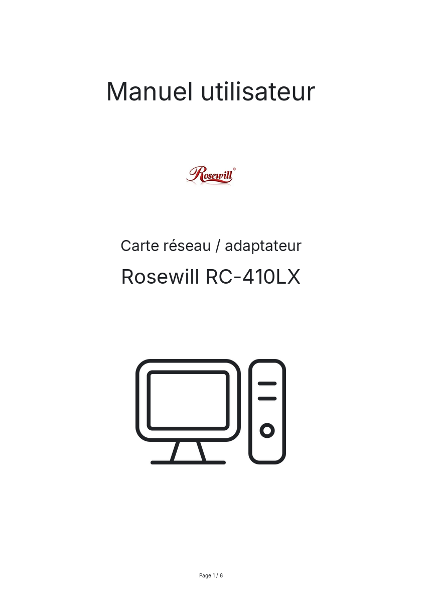 Page n°1 - Manuel utilisateur Rosewill RC-410LX