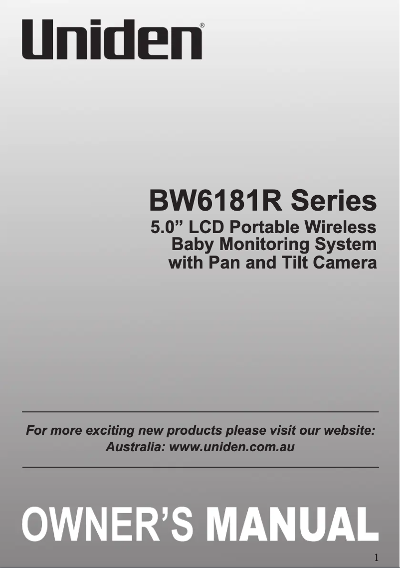 Página 1 del manual Manual de usuario Uniden BW6181R