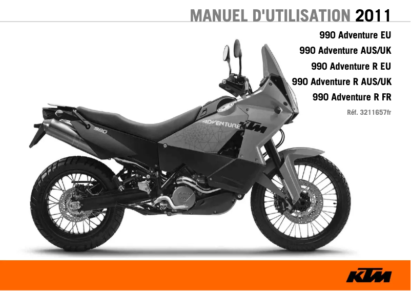 Page 1 de la notice Manuel utilisateur KTM 990 Adventure R (2011)