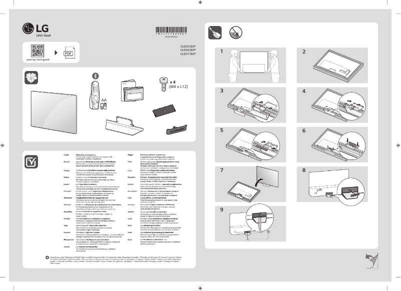 Page 1 de la notice Guide d'installation LG OLED65B9SLA