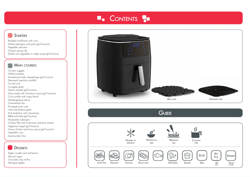 Page 1 de la notice Manuel utilisateur OBH Nordica Easy Fry & Grill Classic AG5018S0