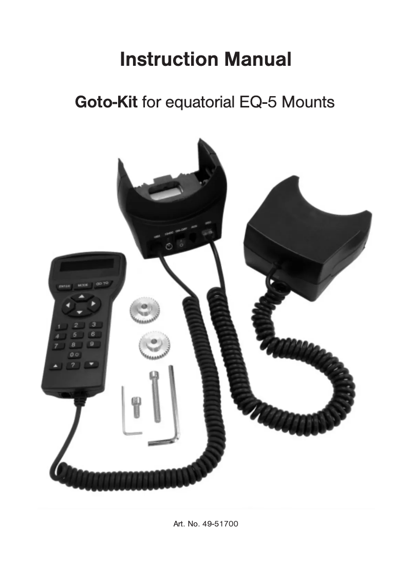 Página 1 del manual Manual de usuario Meade Goto-Kit for equatorial EQ-5 Mounts