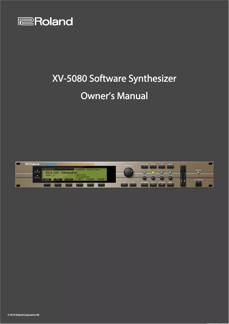 Page n°1 - Manuel utilisateur Roland XV-5080