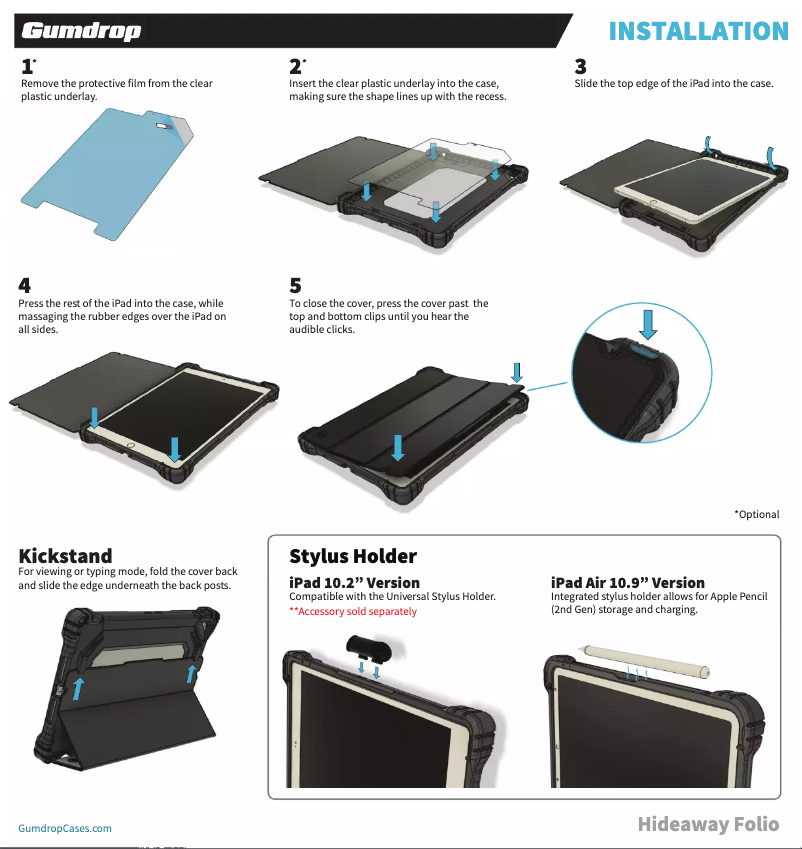 Page n°1 - Manuel utilisateur Gumdrop Hideaway Folio