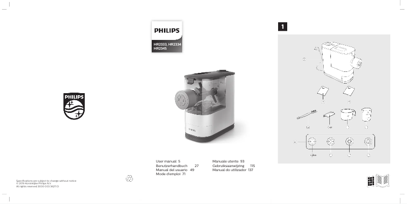 Page n°1 - Manuel utilisateur Philips Viva Collection HR2333