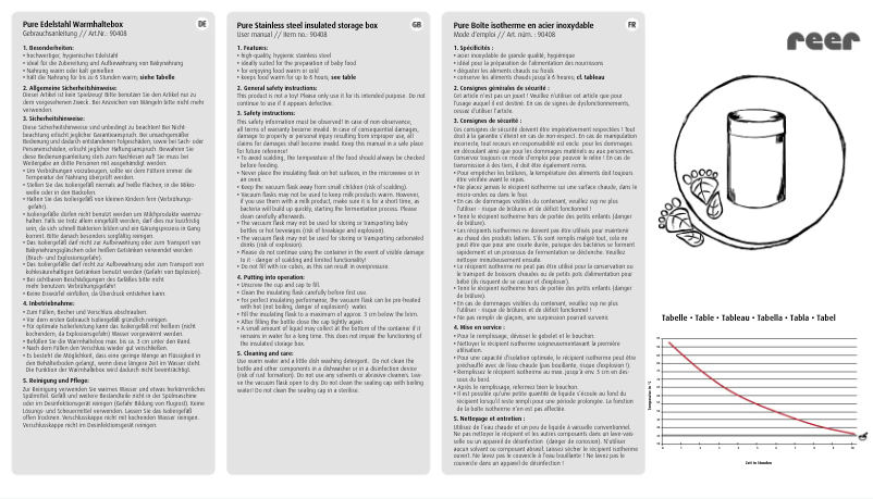 Page n°1 - Manuel utilisateur Reer 90408