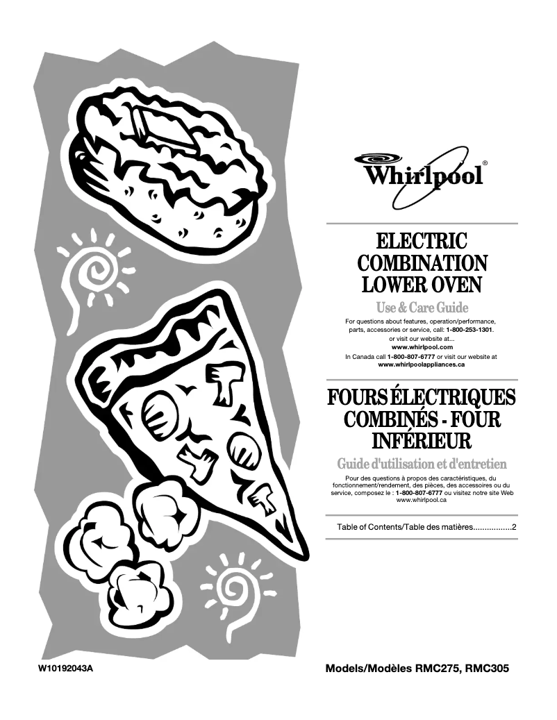 Page 1 de la notice Manuel utilisateur Whirlpool RMC275PVS