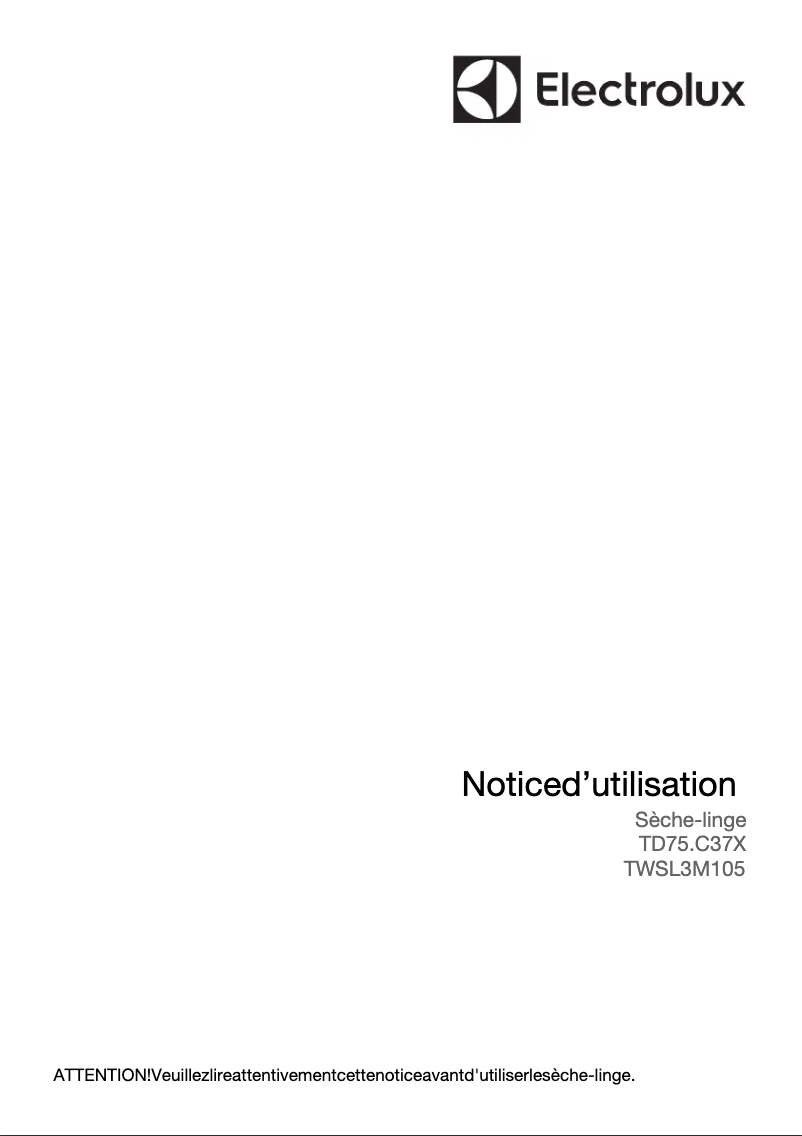 Page 1 de la notice Manuel utilisateur Electrolux TWSL3M105
