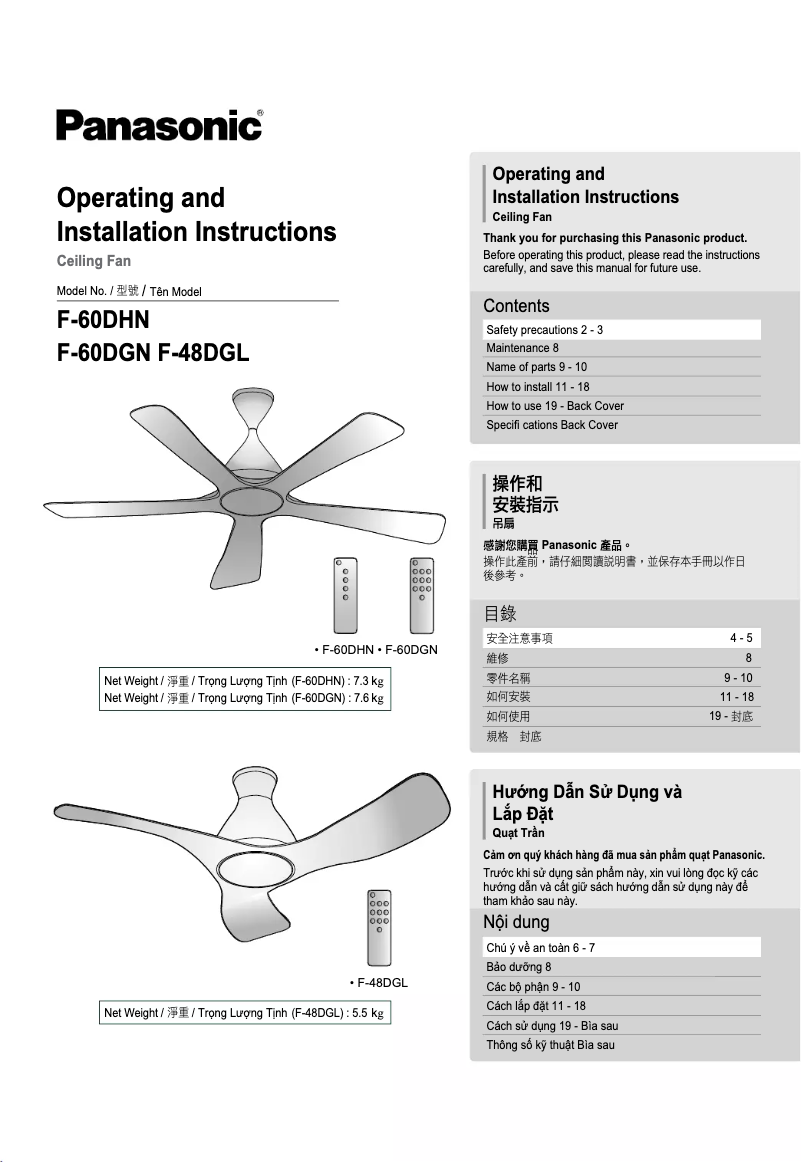Image de la première page du manuel de l'appareil F-60DGN