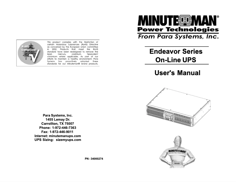 Page n°1 - Manuel utilisateur Minuteman ED1500RM2UNC