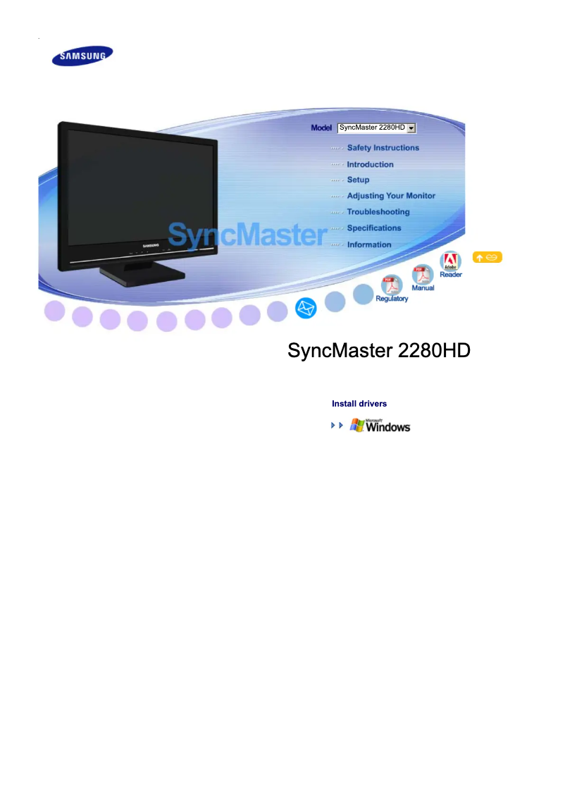 Image de la première page du manuel de l'appareil SyncMaster 2280HD