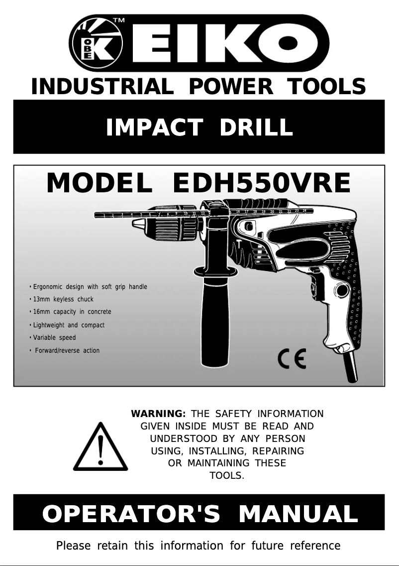 Page n°1 - Manuel utilisateur K-Eiko EDH550VRE