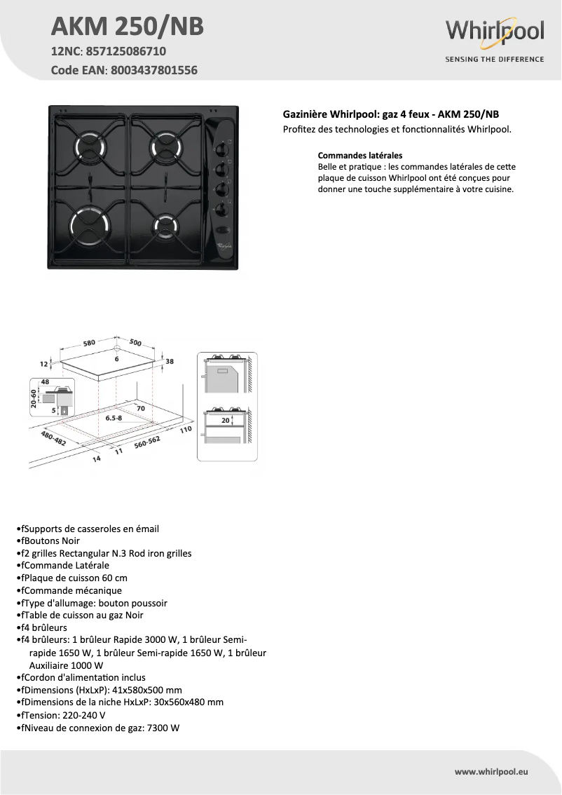 Image de la première page du manuel de l'appareil AKM 250/NB