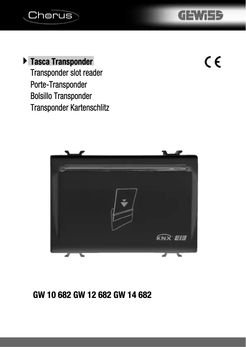 Page 1 de la notice Manuel utilisateur Gewiss GW12682