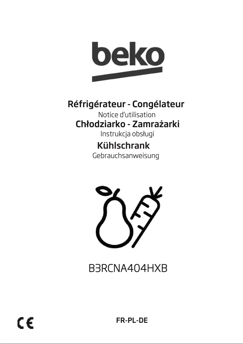 Page n°1 - Manuel utilisateur Beko B3RCNA404HXB