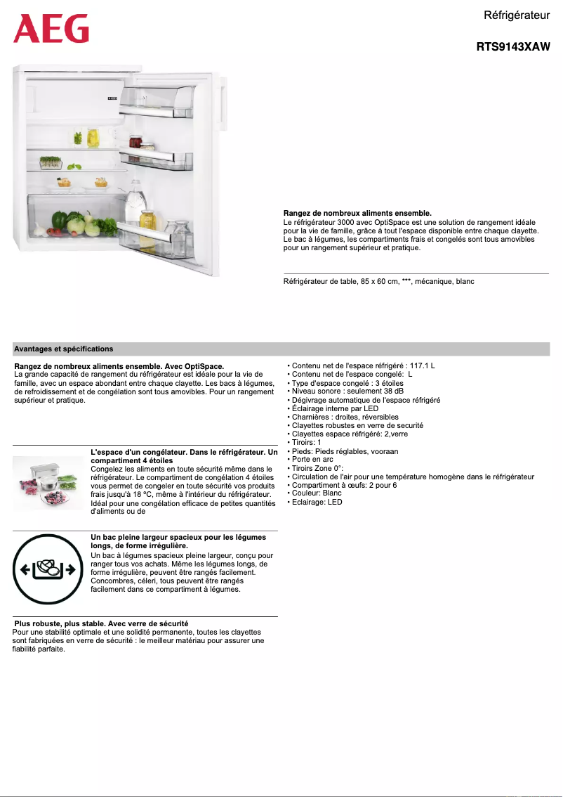 Image de la première page du manuel de l'appareil RTS9143XAW