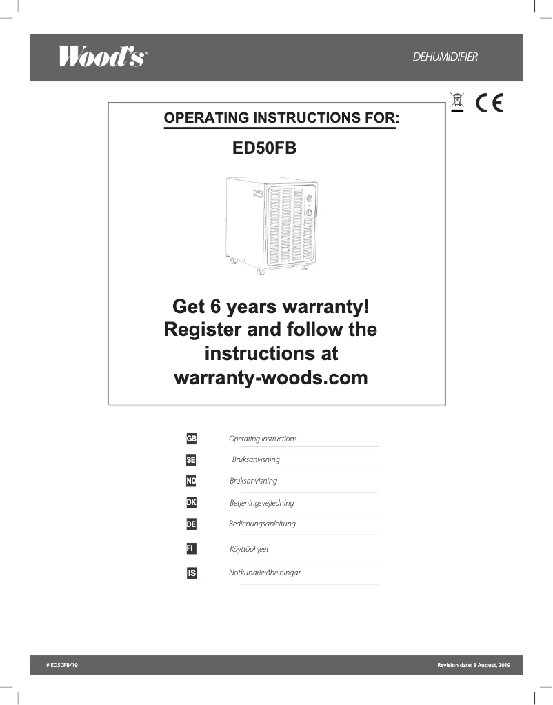 Image de la première page du manuel de l'appareil ED50FB