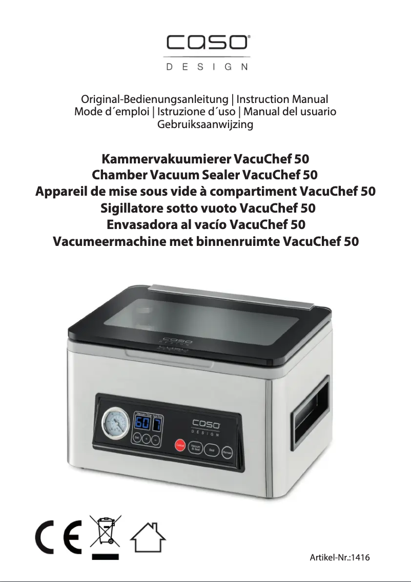 Image de la première page du manuel de l'appareil VacuChef 50