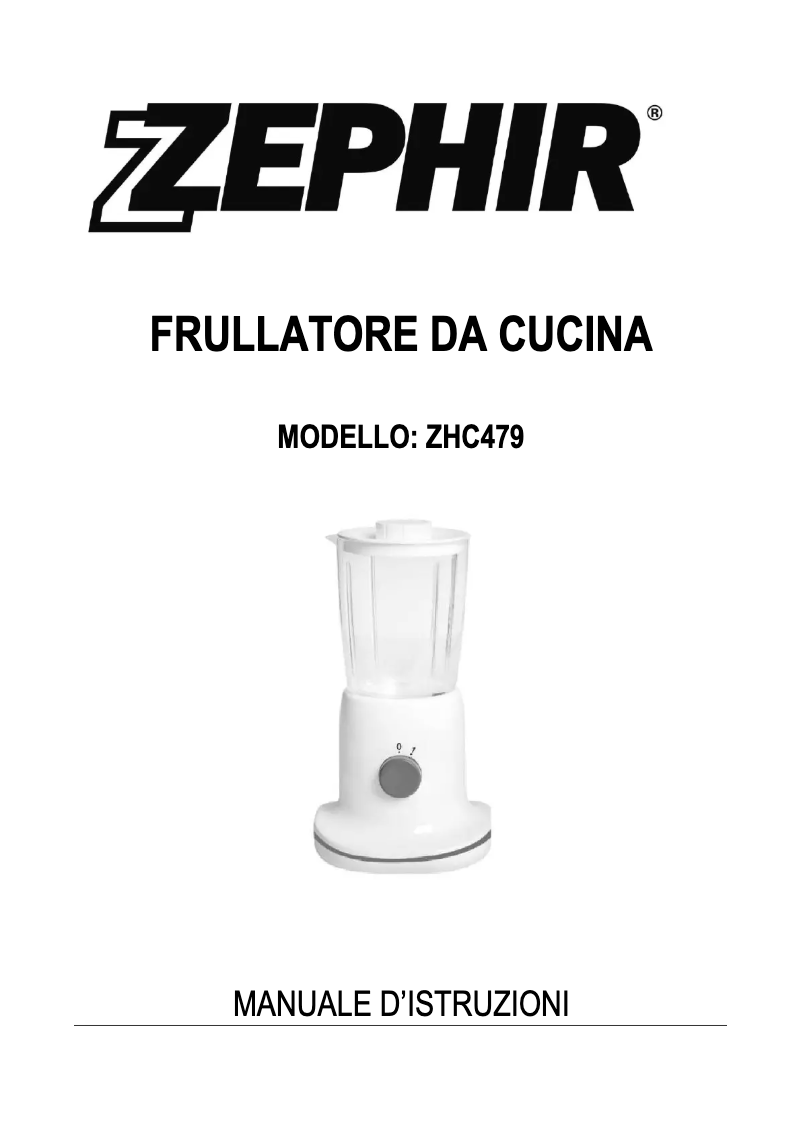 Page 1 de la notice Manuel utilisateur Zephir ZHC479
