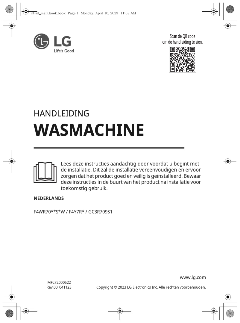 Page n°1 - Manuel utilisateur LG GC3R709S1