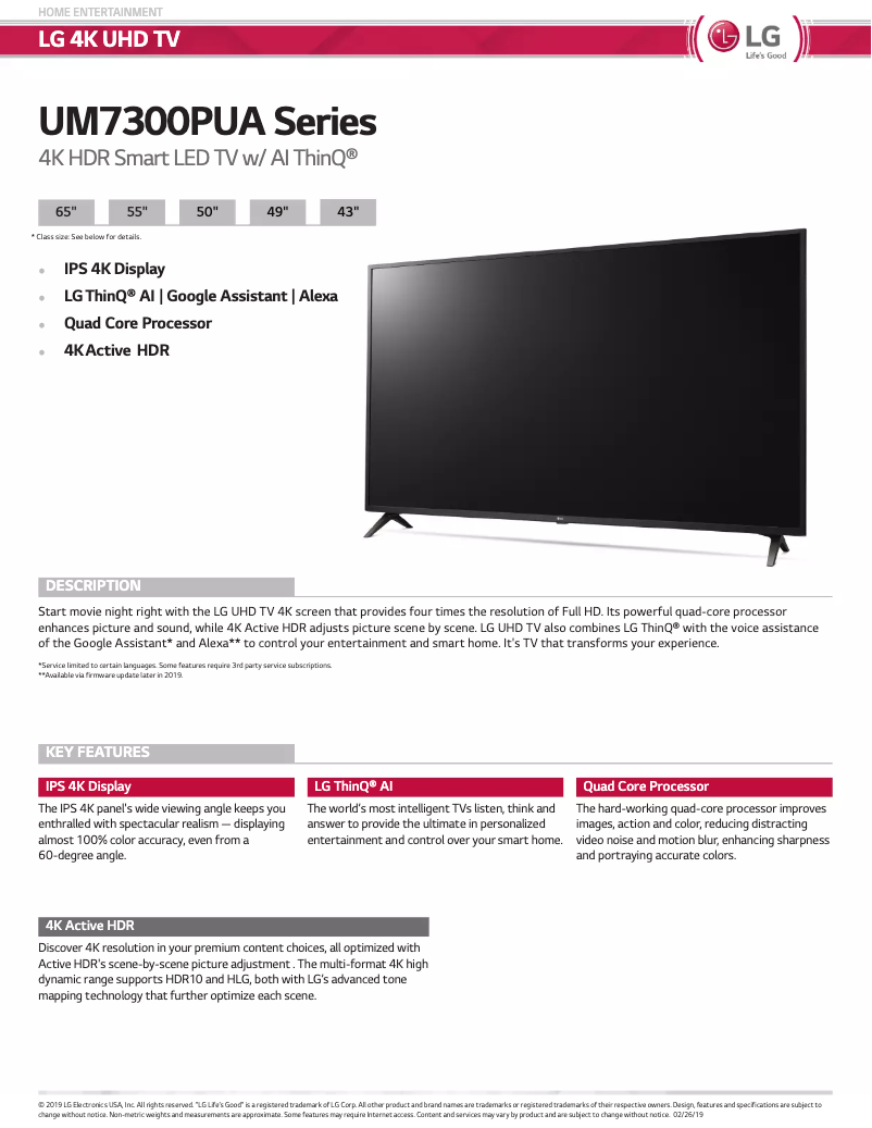 Image de la première page du manuel de l'appareil UM7300PUA